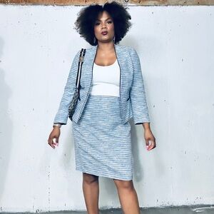 Cleo Blue Pencil Skirt Knee-Length Work, 14P Fits 12/14
